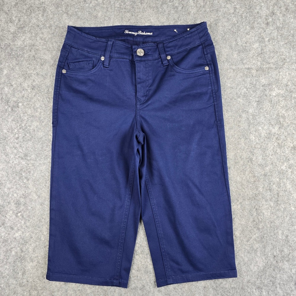 Tommy Bahama Boracay Beach High Rise Boardwalk Shorts Island Navy Blue Womens 2 - Picture 2 of 10
